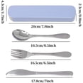 thumbnail image 2 of 3PCS 304 Stainless Steel Flatware Set Portable Reusable Cutlery Set with a Blue Plastic Box- Knife, Fork, Spoon, 2 of 7