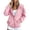 v#2Pink14, variant on Rggeeun Womens Sweatshirt Hoodie Solid Color Long Sleeve Snap & Zip Up Hooded Adjustable Drawstring Side Pockets Thickened Fall Winter Evening Party Casual Tops,Pink,L