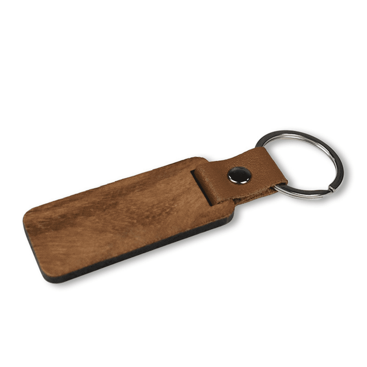 100Pcs Blanks Wooden Keychain Wood Tags Blanks Wood Keychain Rectangular Wood Key Chain