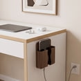 thumbnail image 5 of No-Drill Wood Grain Wall-Mounted Phone Charging Stand and Remote Control Storage Organizer, 5 of 6
