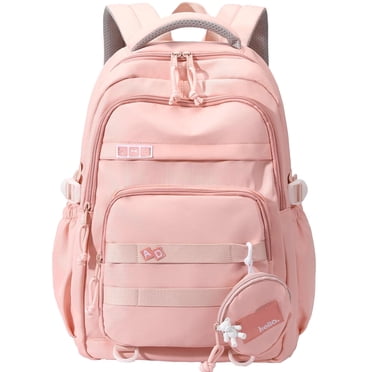 DAKIMOE Large School Backpack for Girls Boys Lightweight Spacious Kids Bookbag with Multiple Pockets for Middle School College, Pink