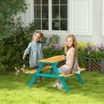 thumbnail image 2 of Yardi Yarda Kids Outdoor Table Set, Wooden Toddler Picnic Table & Benches for 4 Kids 3-8 Years Old, Picnic Table Set for Garden, Natural Wood, 2 of 11
