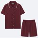 thumbnail image 5 of Ceisia Men's 2 Piece Textured Knit Short Sleeve Button Down Shirt and Shorts Set for Spring Summer Wine XXXL Gifts, 5 of 7