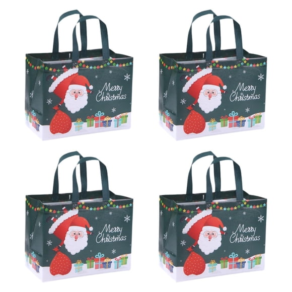 4 bolsas de regalo navideñas para fiestas, multifuncionales, ligeras y con asas. Verde oscuro