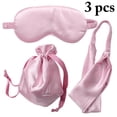thumbnail image 2 of Faux Silk Sleep Mask Soft Protective Eye Cover with Drawstring Bag & Headband, 2 of 10
