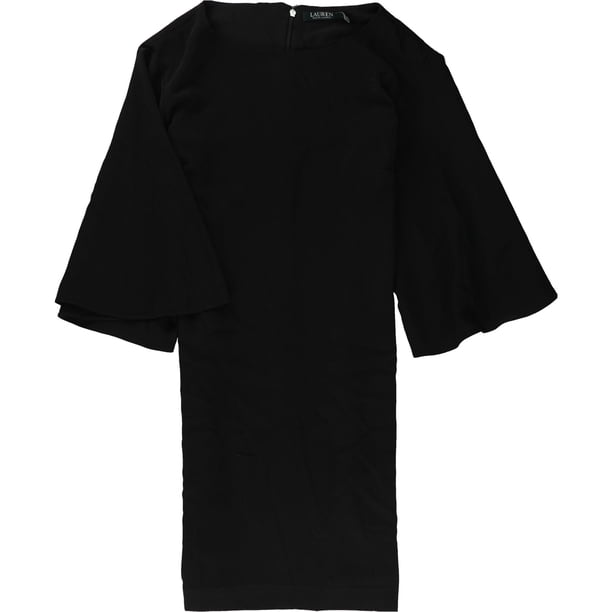 Vestido recto Ralph Lauren con mangas acampanadas para mujer negro 8