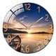 thumbnail image 1 of Reloj de pared moderno de cuarzo silencioso con péndulo y cristal templado, ideal para sala de estar o habitación infantil. Atardecer, 1 of 8