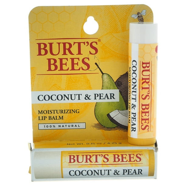 Bálsamo Labial Hidratante Burts Bees Coco y Pera Unisex 0.15 oz