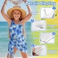 thumbnail image 4 of Xixirimido Blue Palm Trees Floral Print Girls One Piece Swimsuits Cutout Bathing Suit with Cover Up Skirt Quick Dry Beach Swimwear with Adjustable Strap, Size 7-8 Years, 4 of 7