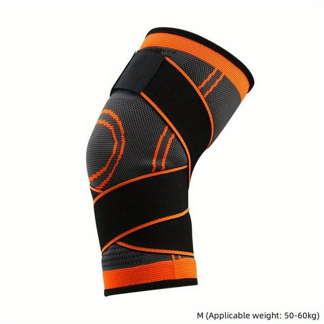 YOPTOP Get Back In The Game With Knee Protection Brace Compression Sleeve & Pad,Orange Strap Style,M