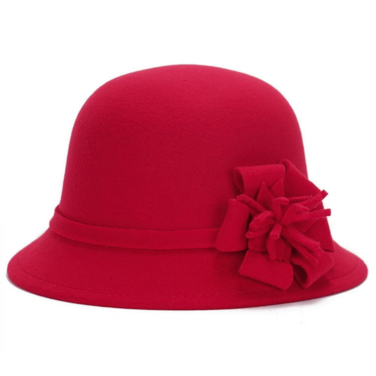 Womens red 2025 bowler hat