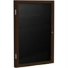 Ghent's Vinyl 36" x 36" 1 Door Enclosed Flannel Letterboard in Black