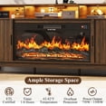 thumbnail image 4 of Blotout 81'' LED Fireplace TV Stand with 36'' Fireplace & Power Outlet for 85/90''TV, Modern Entertainment Center with Fluted Sliding Door & Curved Side Cabinets, Wooden Media Console for Living Room, 4 of 10