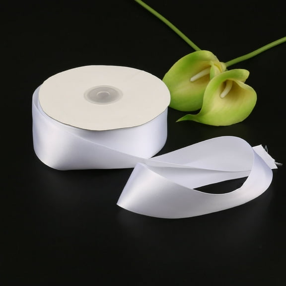 GOOHOCHY 4cm* 50m Solid Grosgrain Ribbon Gift Ribbon Curling Ribbon 1-1/2-Inch by 50-Yard (White)
