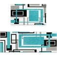 thumbnail image 2 of Anti Fatigue Kitchen Mats Set of 2, Non Slip Cushioned Kitchen Rug Sets, Washable Geometric Square Kitchen Runner Rugs for Home Office Laundry, 17'''' x 47'''' + 17'''' x 30'''' Abstract Art Patchwork, 2 of 6