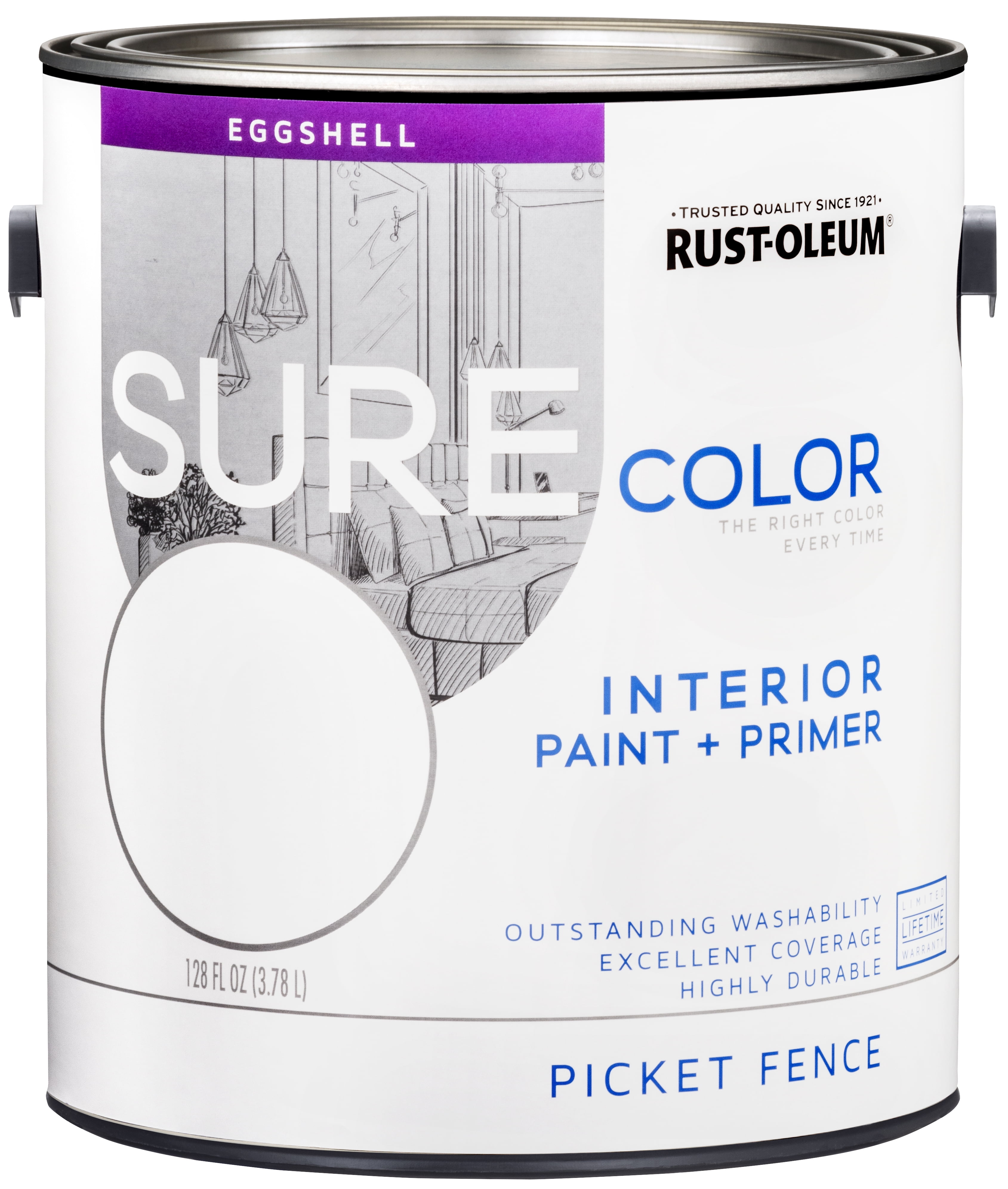 RustOleum Sure Color Picket Fence, Interior Paint + Primer, Eggshell