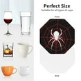 thumbnail image 4 of KLL Drink Coasters Set Octagon of 4,PU Leather Absorbent Coasters Set Decorative Coffee Cup Coasters Housewarming Gift for Home Decor-Spider On The Web, 4 of 5