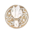 thumbnail image 3 of Il Pesce Glass Bead Embroidered PlacematColor: Natural & WhiteSet of 2Size: 14" Round, 3 of 11