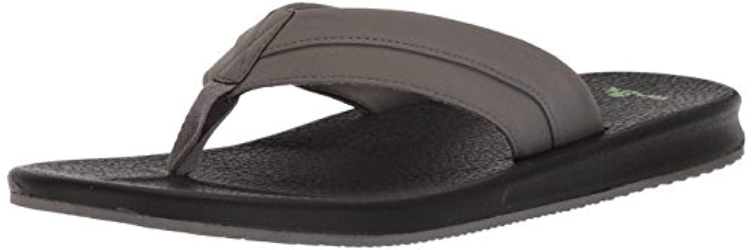 Men's Shoes Sanuk Brumeister Casual Flip Flop Sandals 1015944 Charcoal *New* 