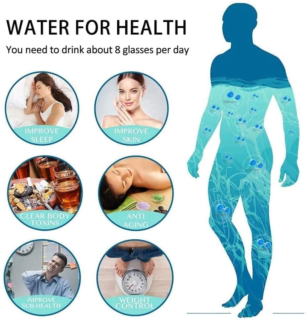 Hydrogen Water Bottle, Portable Hydrogen Water Generator with SPE and Pem Technology, Rechargeable Portable Glass Hydrogen Water Alkaline Generator Bottle