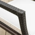 thumbnail image 5 of Outdoor Brown Wicker Dining Chairs with White Water Resistant Cushions (Set of 2), 5 of 5