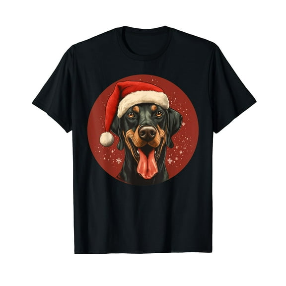 Funny Xmas Doberman Mom Dad Gift Dobie Dog Lovers Christmas T-Shirt