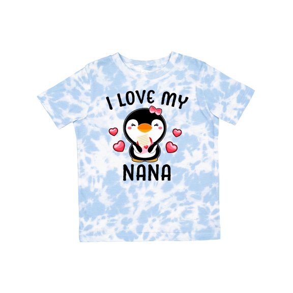 Inktastic I Love My Nana with Cute Penguin and Hearts Girls Toddler T-Shirt