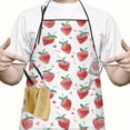 thumbnail image 2 of Strawberry Plants Fruit Watercolor Apron-Garden Aprons for Women with Pockets-Cotton Linen Waterproof Kitchen Cooking Gardening Aprons Adjustable for Kitchen,Cooking,BBQ and Salon 33x27 Inch, 2 of 7