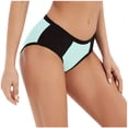 thumbnail image 2 of WZXFASHION Women Solid Color Patchwork Briefs Panties Underwear Knickers Bikini Underpants Intimates Mint Green XL, 2 of 9