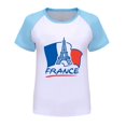 thumbnail image 4 of Chemises pour Tout-Petits à Manches Raglan Imprimé Commémoratif du Tourisme Urbain Manches Courtes à Blocs de Couleur Hauts pour Filles Bleu Clair 11-12 Ans, 4 of 4