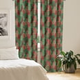 thumbnail image 3 of Ambesonne Christmas Window Curtains, Tree Pines Swirl Dot, Each 28" W x 63" L, Dark Coral Dark Green, 3 of 5