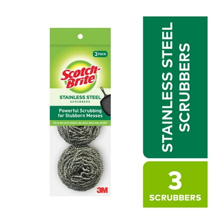 Scotch-Brite Stainless Steel Scrubbing Pads, 3 Pack
