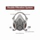 thumbnail image 2 of Reusable Half Face Respirator Mask with Goggles for Pollen Particles, Stain Resistant, Cement, 2 of 4
