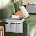thumbnail image 6 of Sofa Armrest Organizer under $5! kkbbma Sofa Armrest Organizer with Pockets, Bedside Caddy Storage Holder for Remote and Phone, Fabric Hanging Pocket for Couch and Chair, 6 of 9