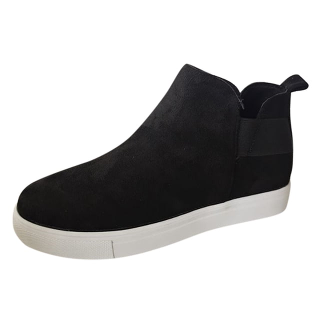 NECHOLOGY Botas Mujer Adulto Femenino Zapatos Botines mujer Zapatos casuales de gamuza antideslizantes de moda para mujer Zapatos perezosos cómodos de talla grande (Black, 8)