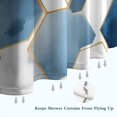 thumbnail image 6 of Blue White Gold Hexagon Marble Pattern Shower Curtain 72"x84" ,Bathroom Decorative Shower Curtains Set with 12 Hooks,Modern Waterproof Washable Shower Curtain, 6 of 6