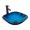 Square Blue, variant on Eclife 16.5" Bathroom Vessel Sink Single Clear Round Tempered Glass Basin Countertop Bowl Sink with Chrome Faucet