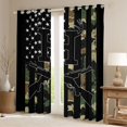 thumbnail image 2 of Homewish Black Monogrammed H Curtains Pack of 2 (42x84 Each) for Teen, Rustic Hunting Deer Curtains Blackout, Western Countryside Bedroom Curtains, Living Room Curtains Decor, 2 of 6