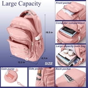 DAKIMOE Large School Backpack for Girls Boys Lightweight Spacious Kids Bookbag with Multiple Pockets for Middle School College, Pink