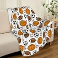 thumbnail image 4 of LHSHID American Football Cool Sport Ball Throw Blanket Soft Bed Bedding Warm Cozy Plush Flannel Fleece Blankets Gifts for Kids Boys Teens Sofa Couch Bedroom Home Decor 60x80in, 4 of 6
