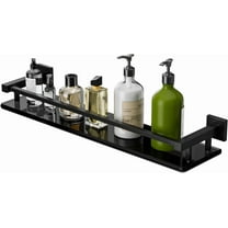 Bathroom Shelves,Matte Black Glass Shelf for Bathroom, Modern Floating Shelves,20 inch