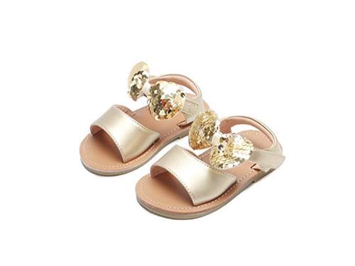 Otter MOMO Girls Sandals Open Toe Princess Flat Sandals with Ruffle Summer Sandals Toddler//Little Kid