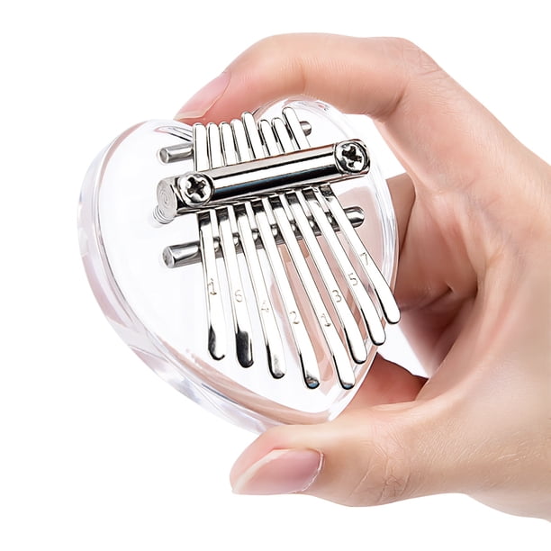 Piano de pulgares Mini Kalimba 8 teclas Cristal transparente Acrílico Pulgar Piano Ajuste para niños Adultos Principiantes Profesisonals Meterk Piano de pulgares