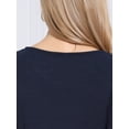 thumbnail image 5 of DARING DIVA Women's Peplum Crew Neck 3/4 Sleeve Ruffle Blouse S Dark Blue, 5 of 6