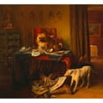 thumbnail image 2 of Josef Danhauser 13x12 Black Ornate Wood Framed Double Matted Museum Art Print Titled: The Dog Coomedy (1841), 2 of 5