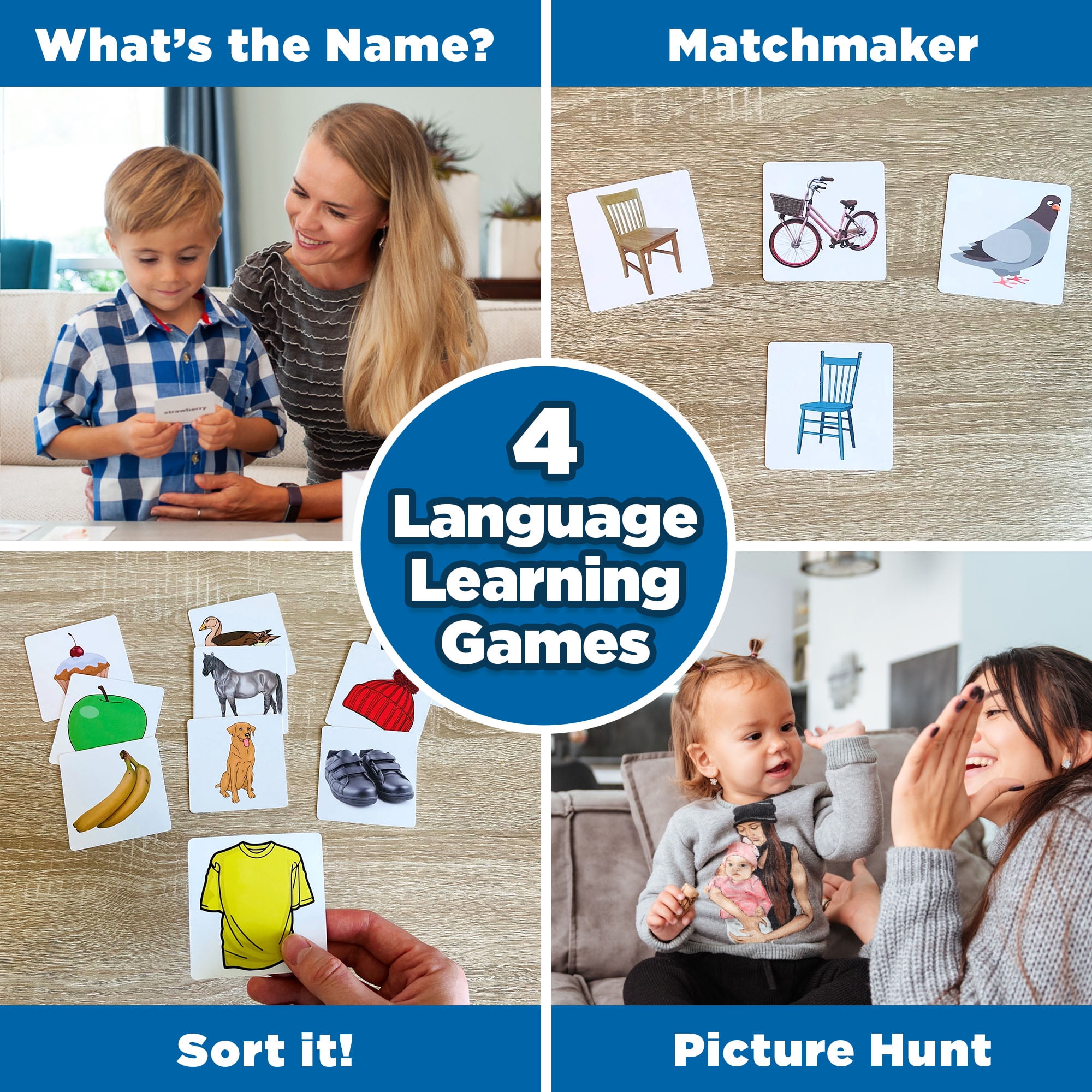 ThinkPsych First Nouns Picture Play Cards - 150 Flash Cards for Speech Therapy, Toddlers 2-4, Autism, Preschool