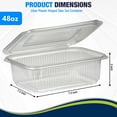 thumbnail image 3 of Clear Plastic Hinged Take-Out Containers  Clamshell Food Containers for Dessert, Cake, Snacks, Salads  Disposable, Leak-Resistant, Stackable  Takeout Tray with Secure Lid Closure 100 Pack, 48 oz, 3 of 7