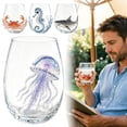 thumbnail image 6 of Artisanal Blue Ringed Octopus Glassware, 3D Octopuses Stemless Whisk.ey Glasses, Handcrafted Marine Animal Bar Glass, Coastal Home Decor Gift for Ocean Lovers, 6 of 6