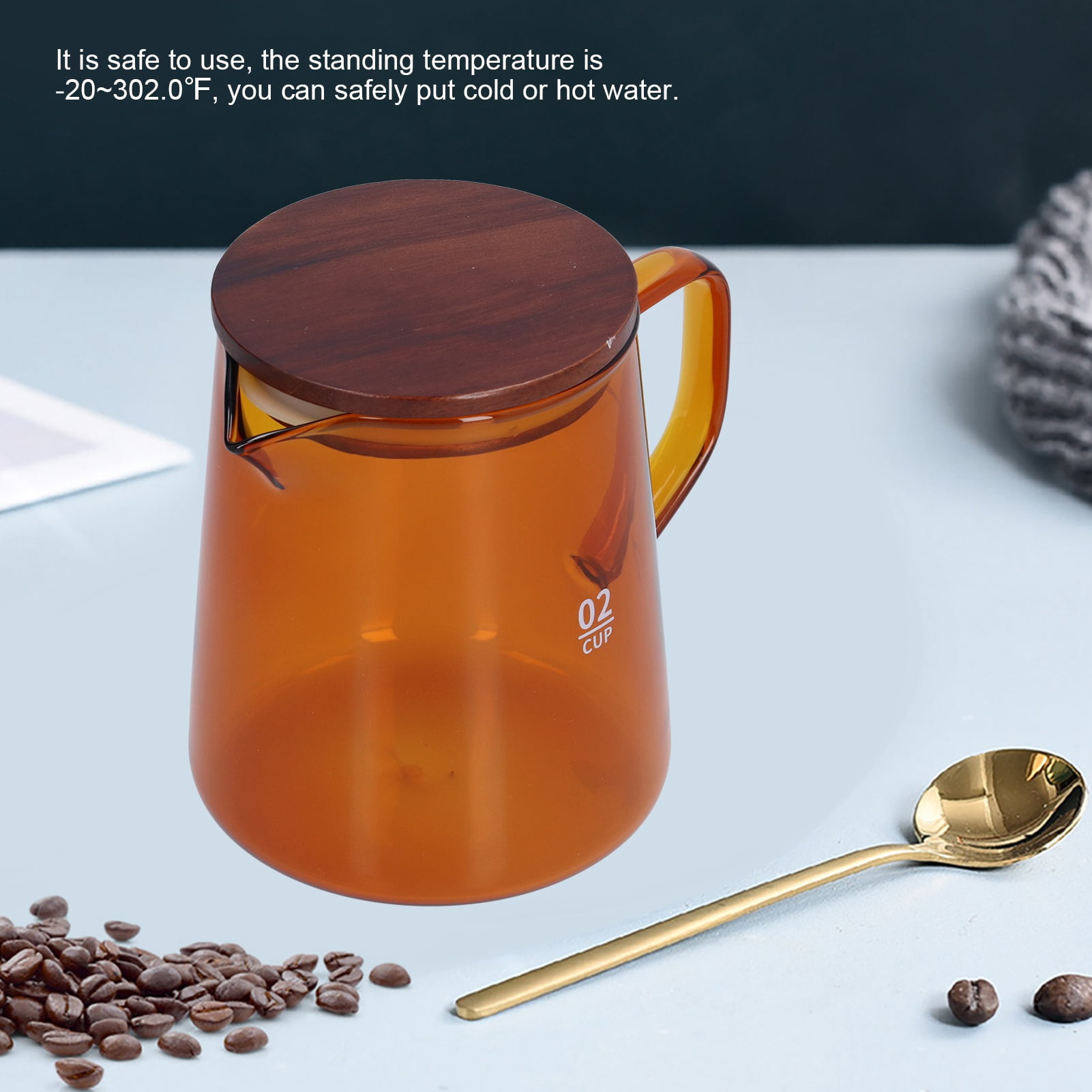 Elegant Borosilicate Glass Frothing Pitcher, Hand Blown Glass Classic Clear Glass Microwave Safe Electric Ceramic Stove Compatible, 500Ml