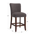 thumbnail image 3 of Chelsea Lane Counter Height Linen Dining Chairs, Set of 2, Dark Gray, 3 of 6